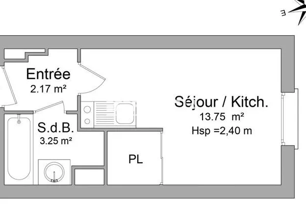 Appartement meublé 1 pièce 18 m²