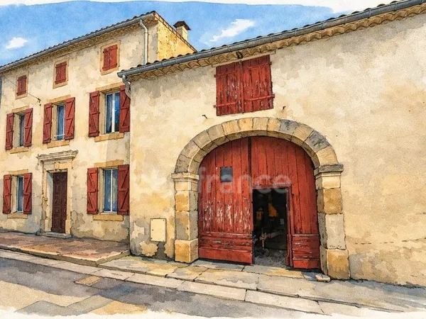 Maison de caractère + bâtiment en pierre 232 m² - accès grands véhicules - 77 m² aménageables