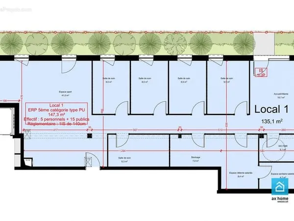 Commerce 135 m²