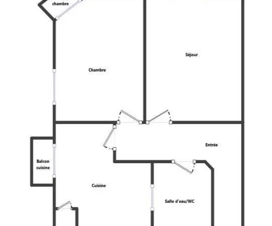 Appartement 2 pièces 45 m²