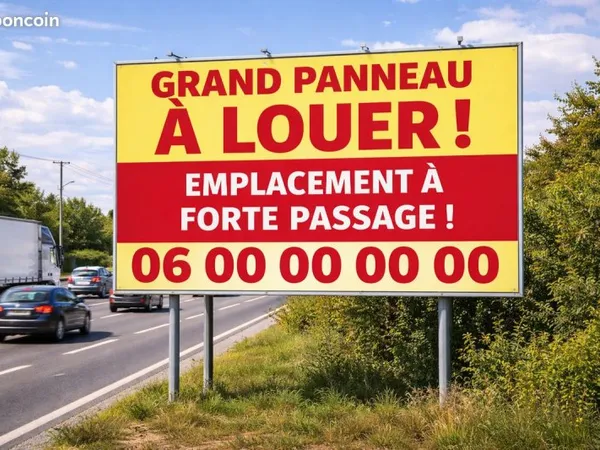 Location panneau publicitaire avec fort passage, sur rocade de Chalon, visibilité maximale