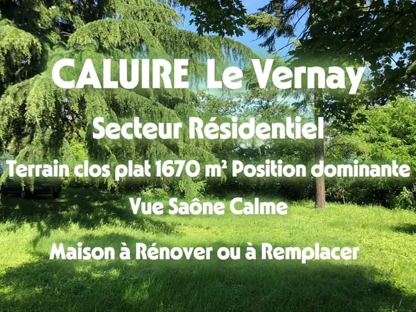 Caluire Le Vernay Terrain clos et plat de 1664m2