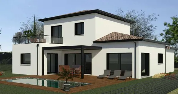 Maison neuve de 144 m2 habitable sur terrain plat de 1180 m2 avec vue dégagée à 180 °