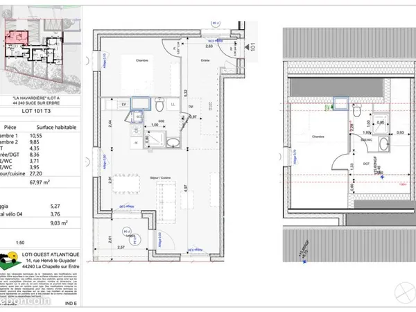 APPARTEMENT T3 neuf 1er étage SUCE SUR ERDRE (68 m2)