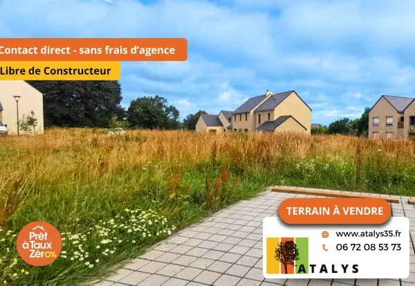 Terrain viabilisé, libre de constructeur