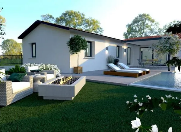 Projet de construction de 115m² avec garage sur terrain de 600m² - REYRIEUX
