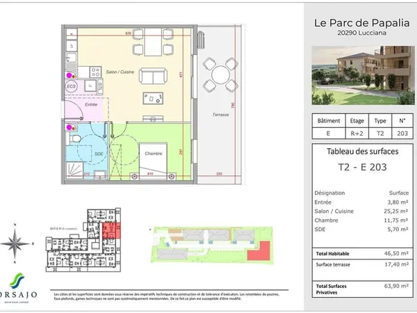 Programme Neuf - Appartements avec terrasse - Le Parc Papalia Lucciana