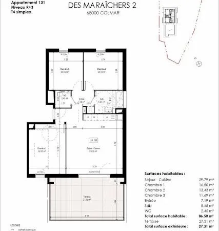 Appartement 4 pièces 87 m²