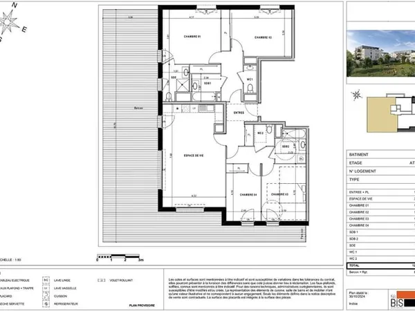 SCIEZ - Appartement attique T5 - 123.24m²