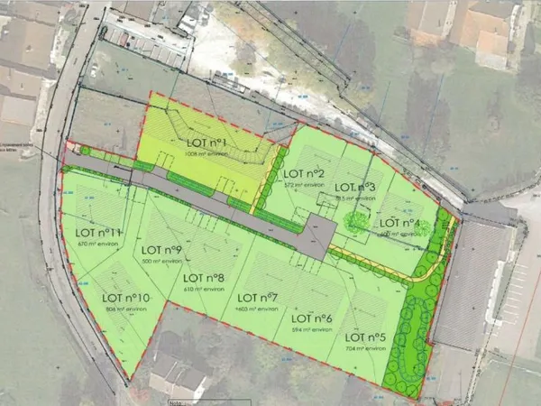 Terrain en lotissement 572 m²