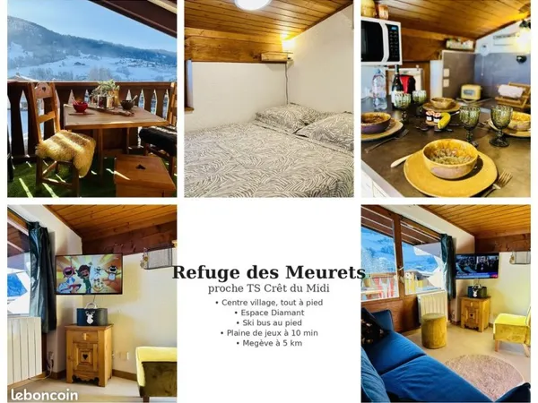 Location meublée 1 canapé lit / 1 chambre 1 grand lit 140 avec Parking, 2 à 4 personnes