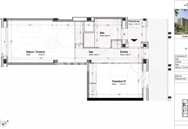 Appartement 2 pièces 48 m²