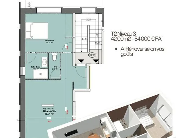 À VENDRE - Lots d'appartements T2 à T4 - A RENOVER Quartier Pompidou - Brive