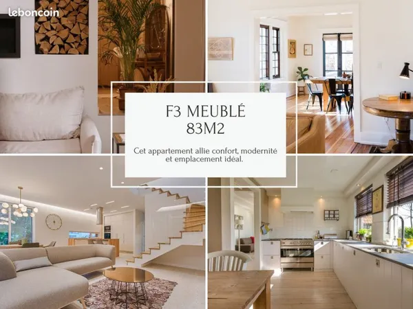 F3 meublé 83 m² - Vue exceptionnelle - Garage - 2 caves - Montjuzet