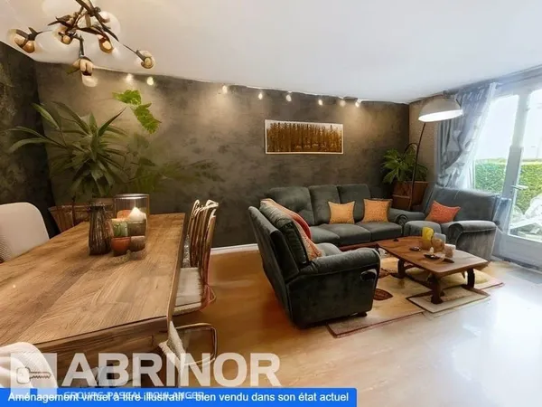 Appartement en duplex, 3 chambres, jardin privatif, garage