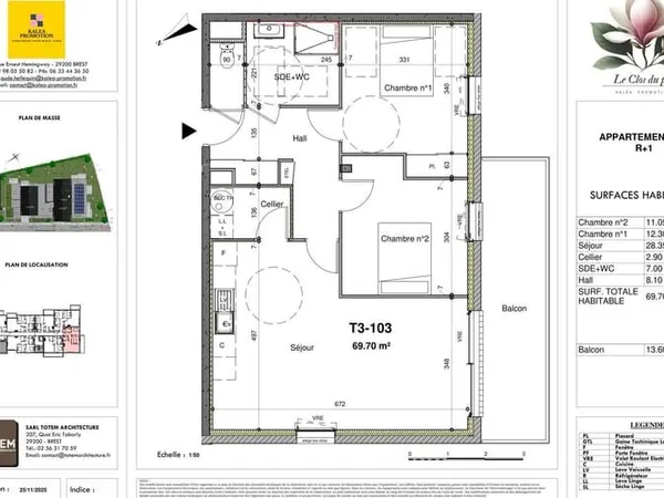 Appartement 3 pièces 70 m²