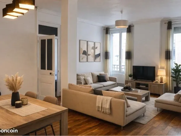 T3 meublé 73m² lumineux - Lyon 2 - idéal couple / colocation