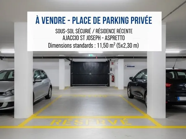 Place de stationnement sécurisée à VENDRE AJACCIO - entrée de ville SAINT JOSEPH-ASPRETTO