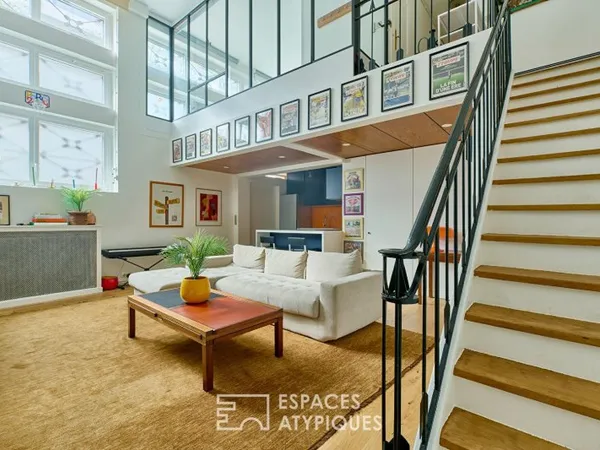 Loft en duplex : volume cathédrale et intimité graphique - Muette Sud