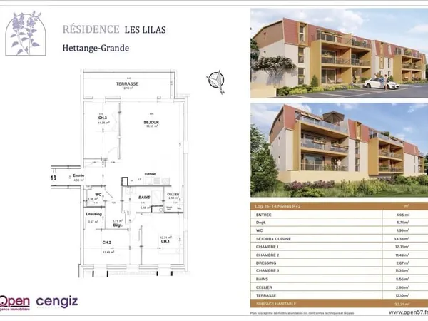 Appartement 4 pièces 92 m²