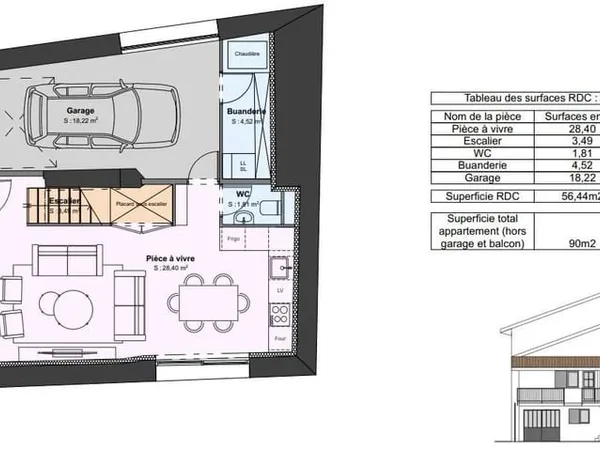 Maison de ville en duplex bourg Sainte foy lès Lyon - 86m2