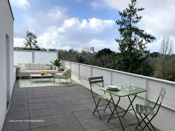 Appartement duplex T3 de 74 m2 avec terrasse de 31 m2 et bal