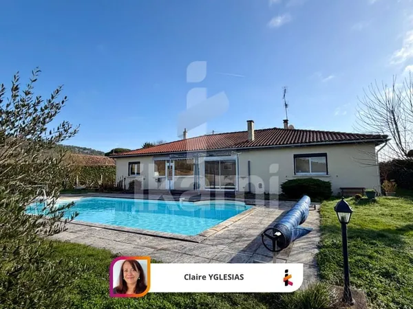 A 20 minutes de BERGERAC : Lumineux plain-pied avec piscine