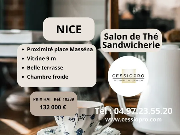 SALON DE THÉ SANDWICHERIE - NICE - 06 - PROXIMITÉ DE LA PLACE MASSÉNA