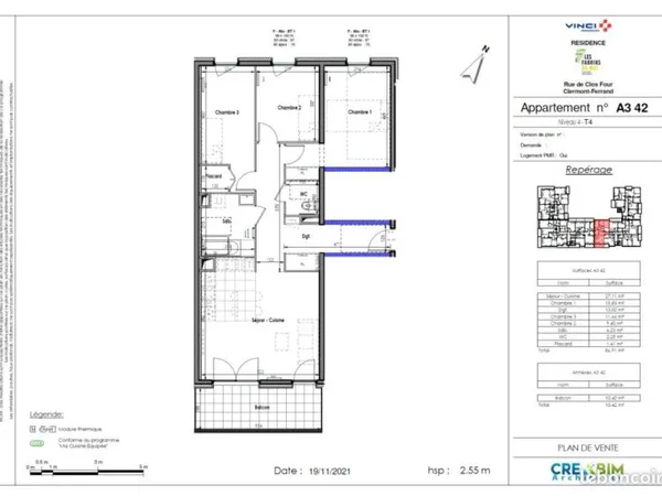 Appartement 4 pièces 86 m²
