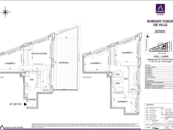 Duplex 5 pièces 124 m²