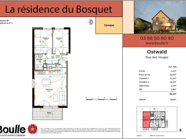 Appartement 3 pièces 66 m²