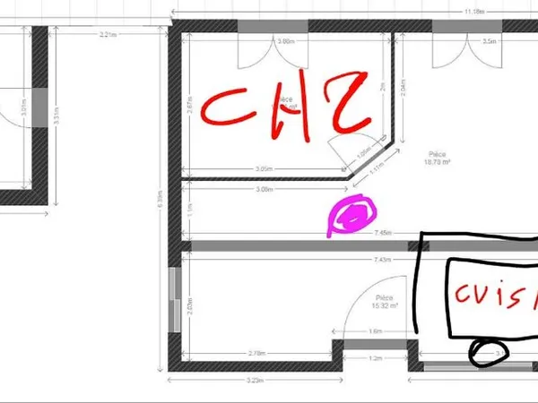 Maison individuelle 2ch jardin clos