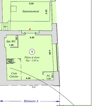 Studio 1 pièce 33 m²