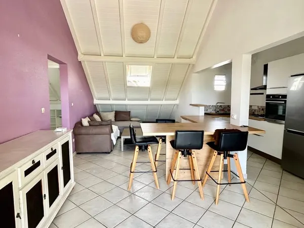 À VENDRE TRÈS JOLI T2 MEUBLÉ AVEC VUE DÉGAGÉE À BAIE-MAHAULT