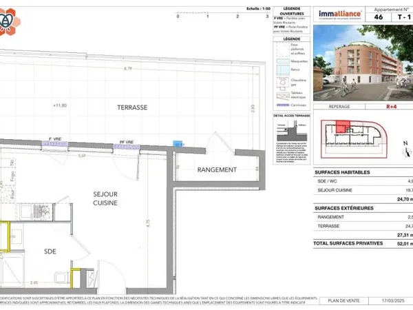 T1 de 25m² RESIDENCE PARADIS M