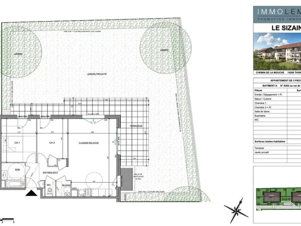 Appartement neuf T3 en rez-de-jardin - Thonon- Le Sizain