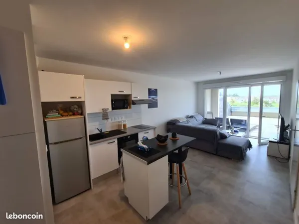 ‌appartement t2 de 40 m² + 40 m² terrasse plein sud/ ouest + 1 pk s-sol, 2 pièces · 40 m² · couëron 