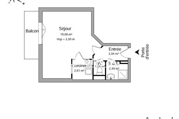 Appartement 1 pièce 29 m²