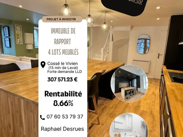 Immeuble de rapport - 4 lots meublés