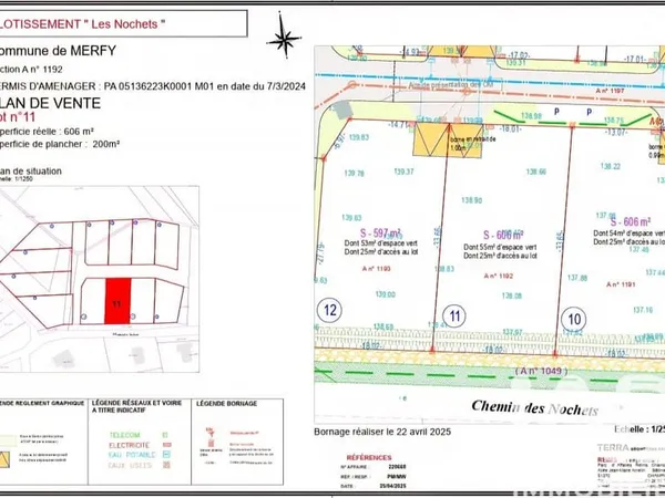 Terrain 597 m²