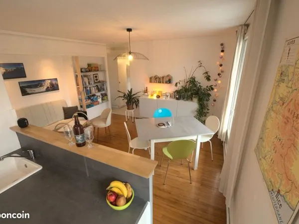 Appart 1 chambre+1 bureau 50m2, FLANDRIN VALMY/tram C, vue, rénové+isolé, parking