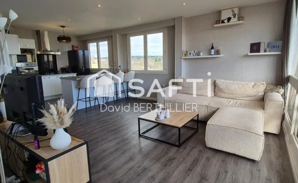 Appartement 77 m² - Lumineux et Rénové - Avec Balcon, Garage et Cave