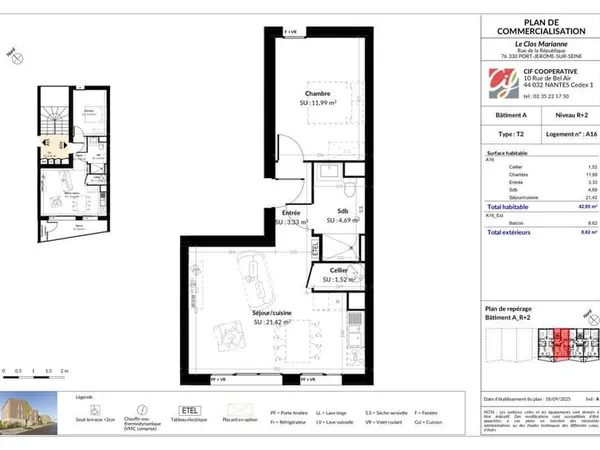 Appartement T2 neuf (le clos marianne) PORT JEROME SUR SEINE - 42.95 m2 147 867 Euros