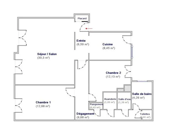 Appartement 4 pièces 88 m²
