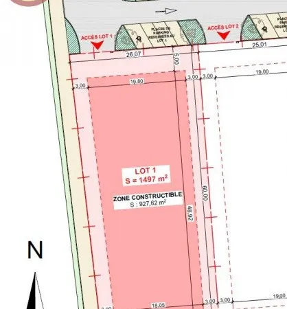 Terrain industriel 1500 m²