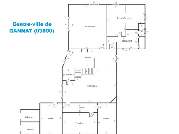 Maison à vendre centre-ville de GANNAT (03)