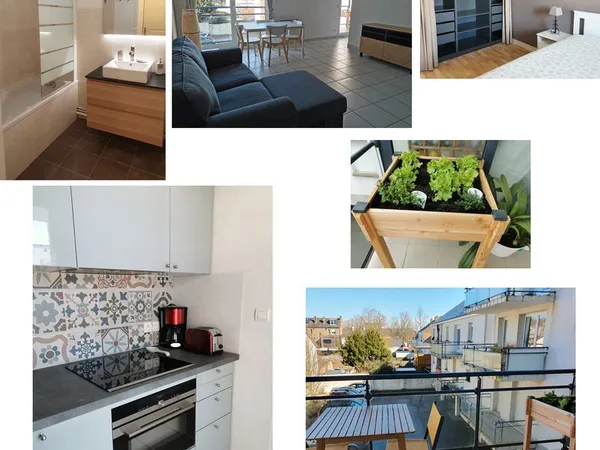 Grand T2 meublé de 47 m2 avec terrasse, gare et mer à pieds