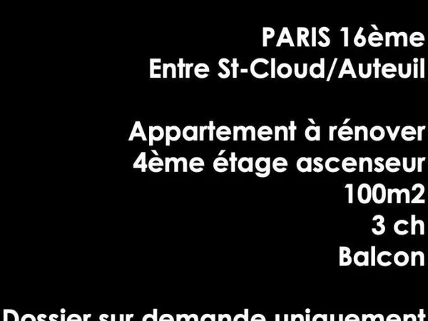 Appartement familial 3ch à rénover vue dégagée sans vis à vis avec balcon