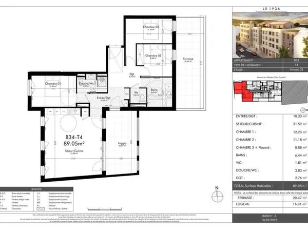 Appartement 4 pièces 89 m²