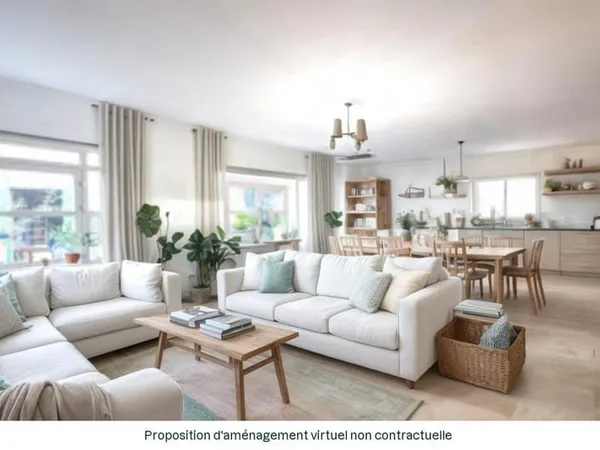 Appartement plain pied 3 chambres, 1 bureau, terrasse, grand